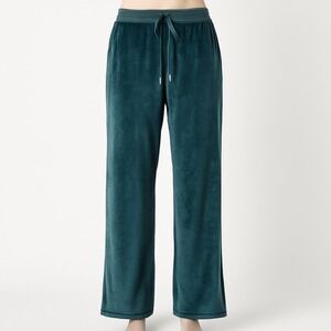 Vtg Y2K Juicy Couture Velour Flare‎ Track Pants Emerald Green XL Low Rise Velvet